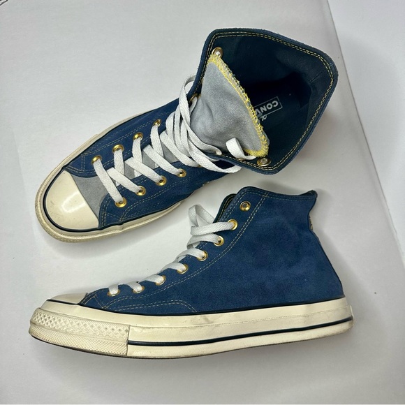 🥂SOLD🥂Converse Chuck Taylor Blue Suede Maize Detail Custom Sneakers, 10 - Picture 3 of 14